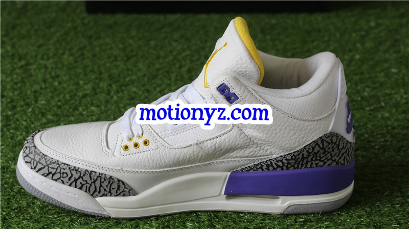 Authentic Air Jordan 3 Kobe Bryant White Purple Gold